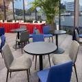 Urban Treasure – Showflat / Sales Gallery | Product Seen: [Fondue Side chair - Dark Grey / Momo Blue & Customised Laminated tabletop + Cosson Table Base]